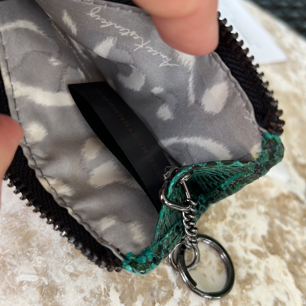 AIMEE KESTENBERG Alia Skinny ID case credit card holder in Emerald Snake - Picture 10 of 17